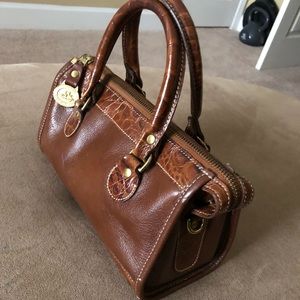 Brahmin Tan Leather & Crocodile Bag / Authentic